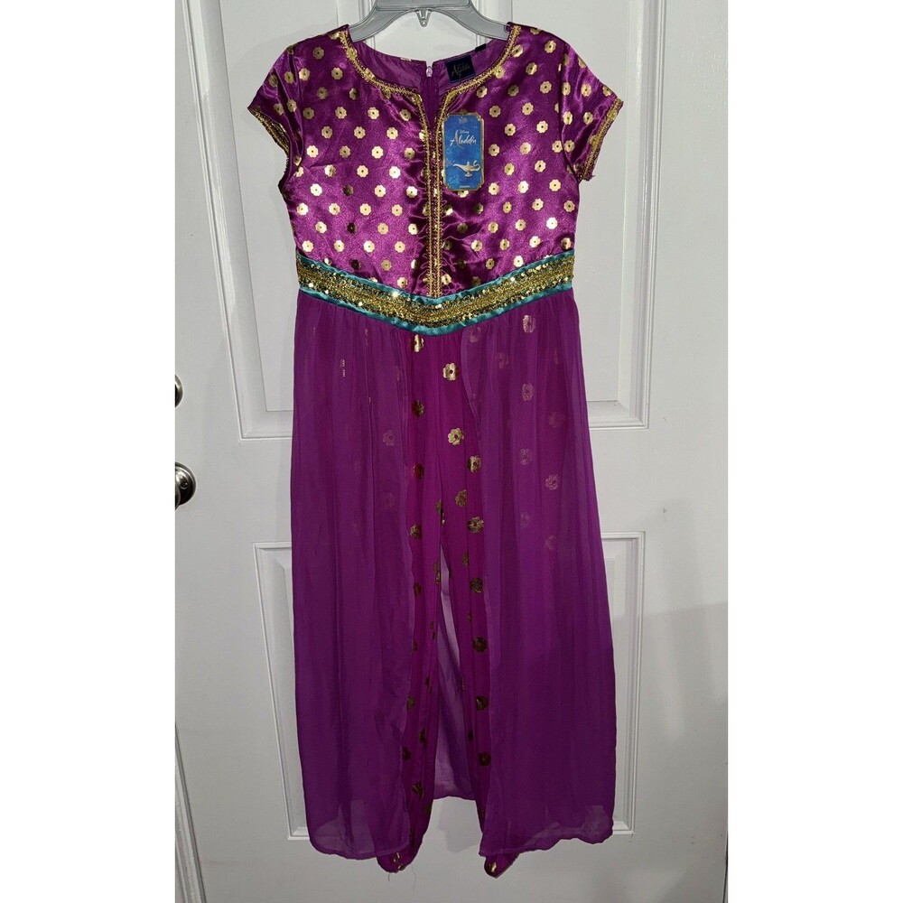 Disney Aladdin Live Action Jasmine Purple Girls Halloween Costume S 10/12 NEW